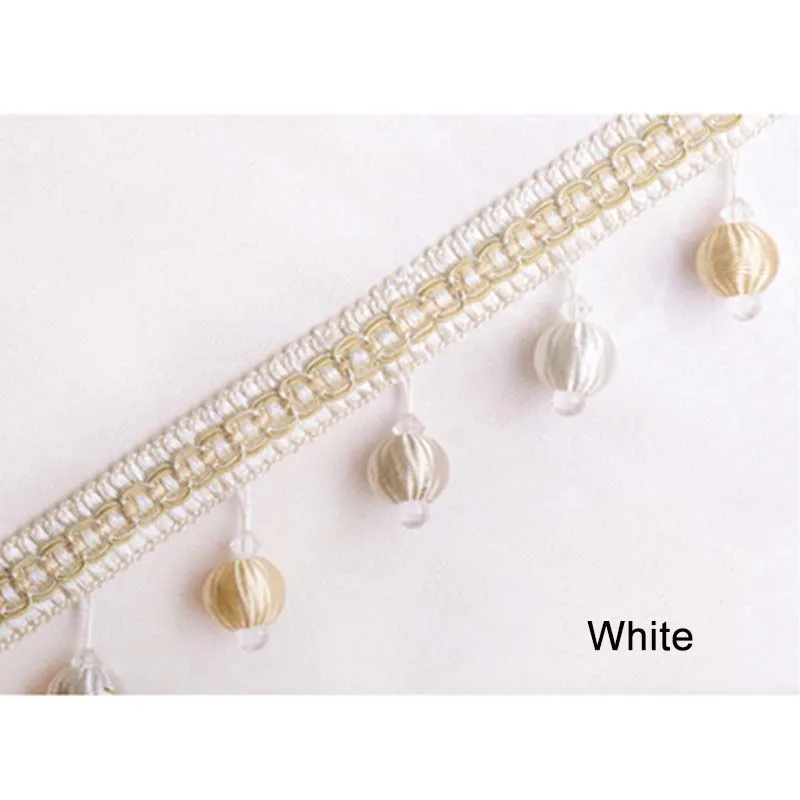 white 11 м/лот 5 см ширина роскошный стиль Искусственный шелк отделка с кисточками занавес кисточкой планки кружева для DIY швейная сумка диван - Цвет: white