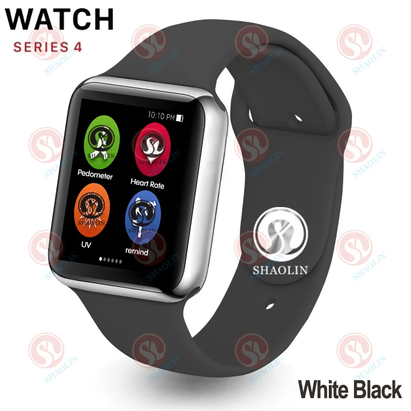 White Black Скидка 50% 42 мм женские умные часы серии 4 Bluetooth подключение для Android телефона IOS apple iPhone 6 7 8 X умные часы для мужчин - Цвет: White Black