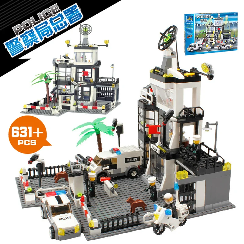 8051 Building Blocks Fire Station Model Compatible Legoings City Bricks Block ABS Plastic Educational Toys For Children | Игрушки и