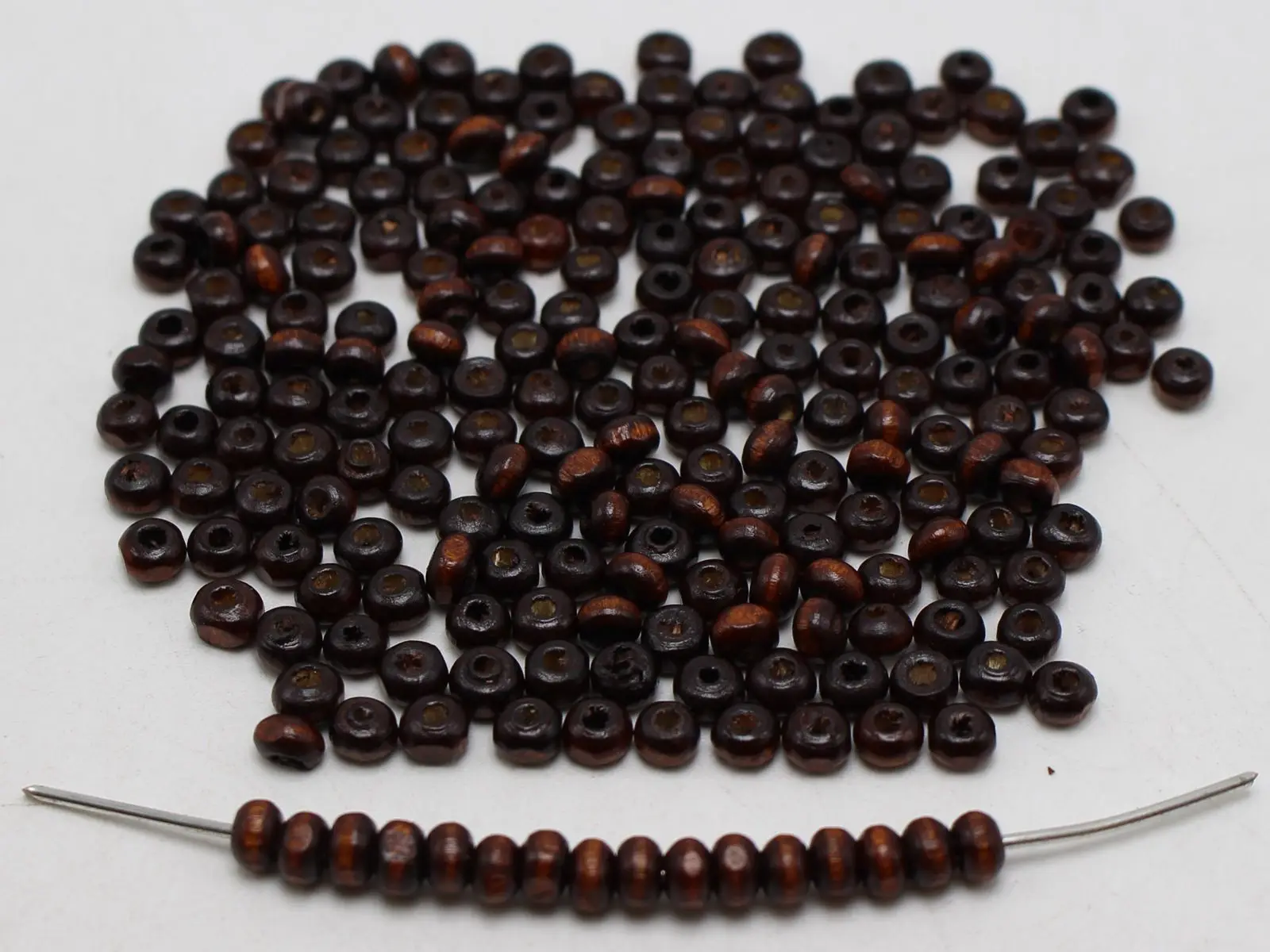 1000 коричневые 4 мм круглые деревянные бусины ~ бусины|bead toy|bead czechbeads chinese |