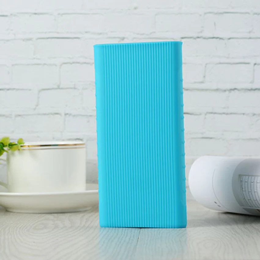 Для Xiaomi power Bank 2 10000 mAh мягкий силиконовый защитный Противоскользящий чехол Внешняя батарея, крышка с резьбой цветная кожа