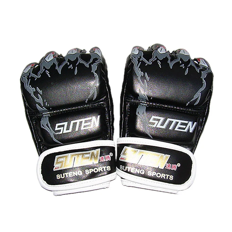 SUTEN Tiger Paw Высококачественные Боксерские перчатки полупальцевые SUTENG 3 цвета для