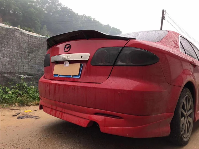 Использовать для старой Mazda 6 спойлер 2003 04 05 06 07 08 09 10 11 12 13 лет Глянцевая углеродное волокно/FRP заднее крыло R стиль спойлер, аксессуары