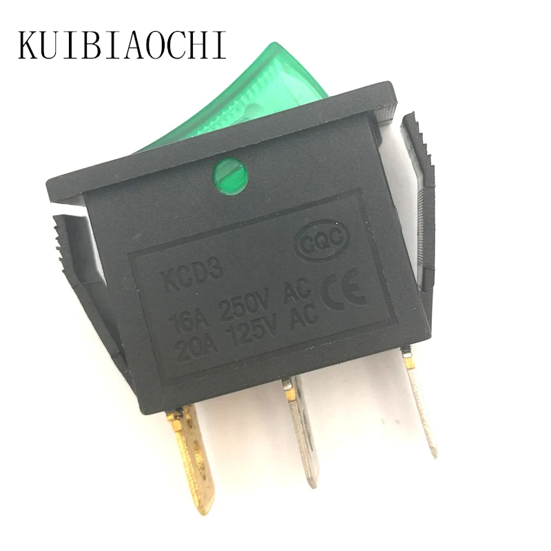 5 шт. клавишный переключатель для лодки и автомобиля Зеленая кнопка вкл./Выкл. 3 Pin