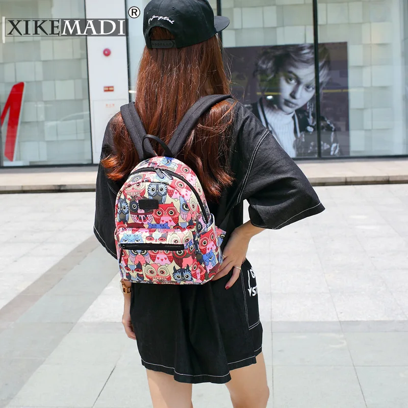 Новые Девушки Рюкзак Мода 2017 г. холст печати Рюкзаки женщин Дорожные сумки