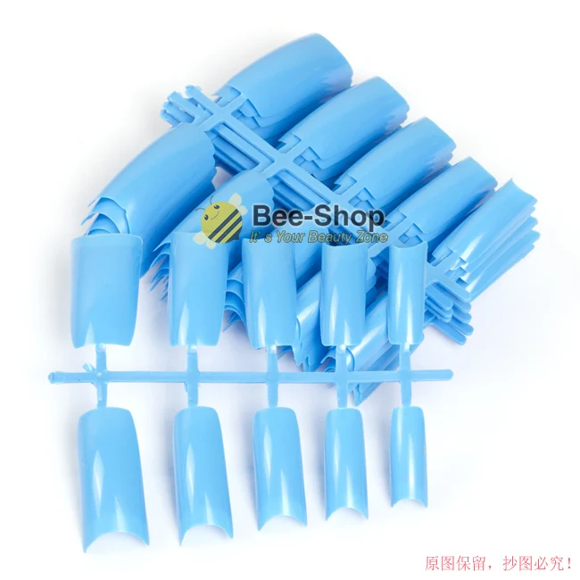 100 красота цветные акриловые ногти Типсы пластиковые накладные французский