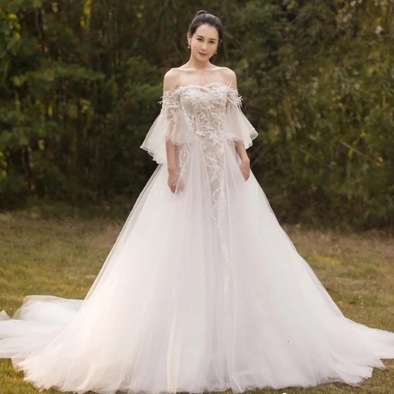 Свадебные платья 2019 модное романтическое платье невесты Пляжное Платье с