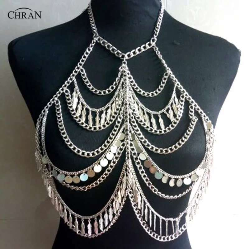 Chran новинка богемный многослойный бюстгальтер с цепочкой укороченный топ бралет