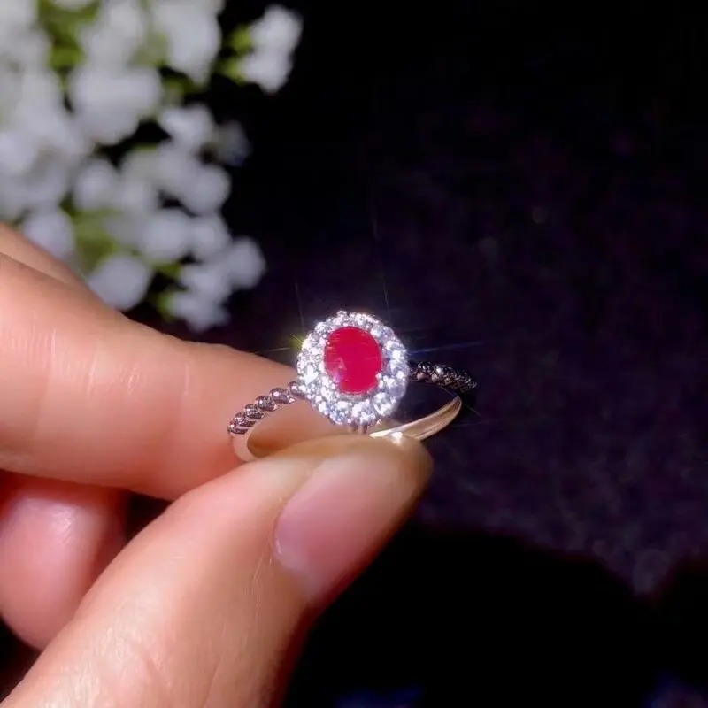 Shilovem 925 серебро натуральные рубиновые кольца изысканное украшение на свадьбу новые женские модные юбилейные открытые 4*5 мм bj040576agh