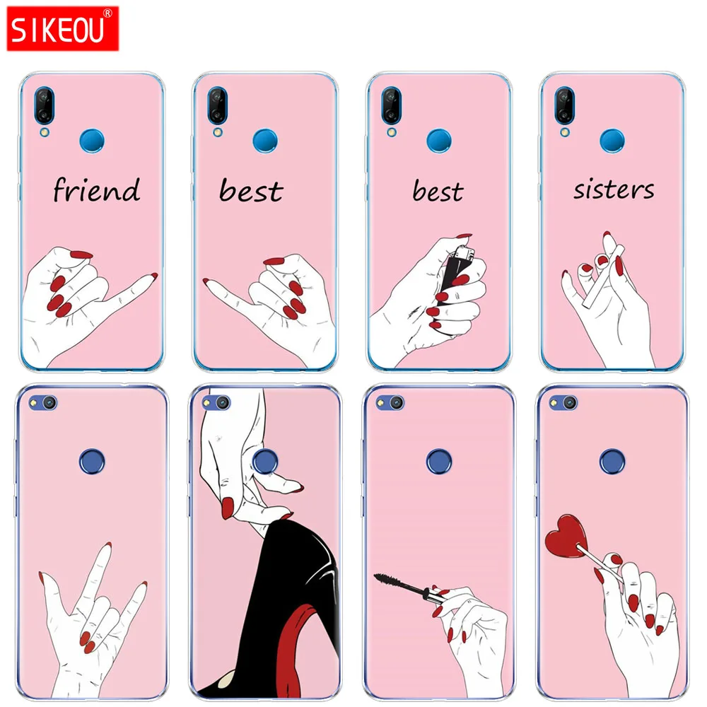 Силиконовый чехол для телефона Huawei P20 P7 P8 P9 P10 Lite Plus Pro 2017 P Smart лучший друг и лучшие