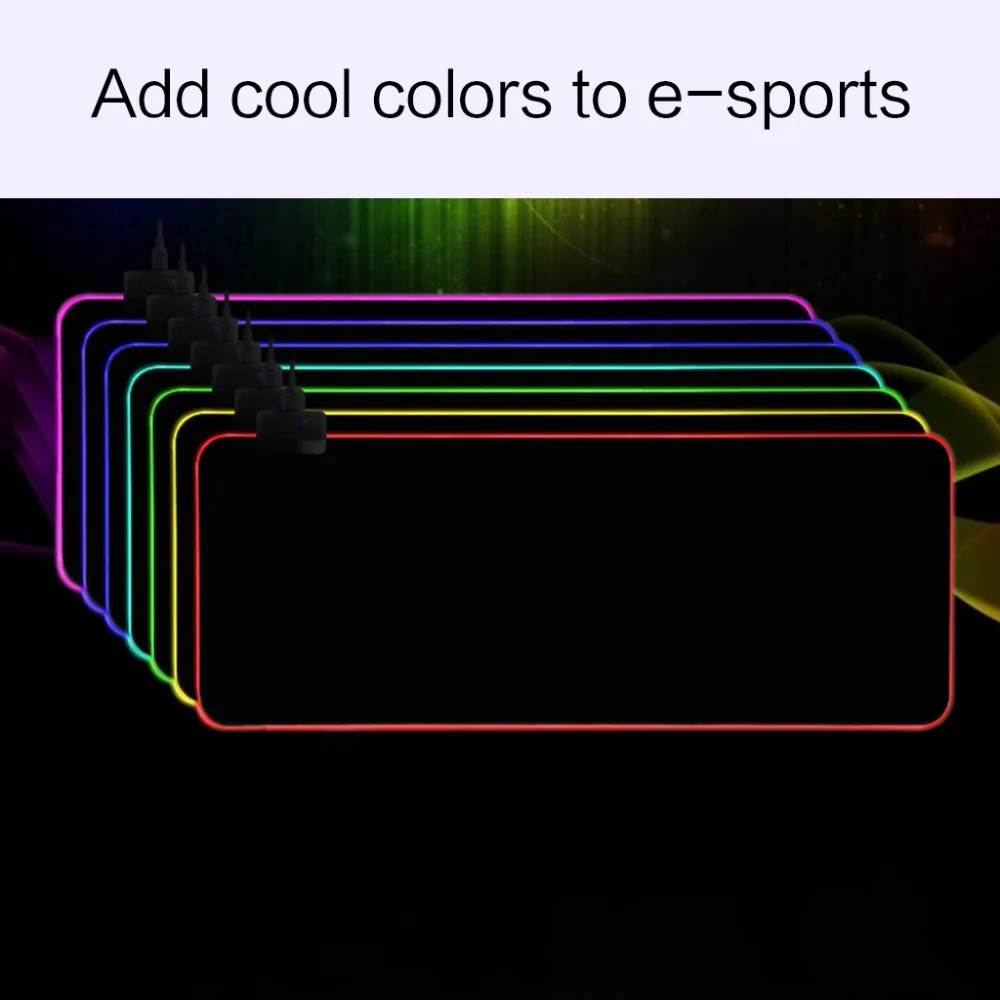 RGB 7 Красочный светящийся коврик для мыши, игровой светодиодный коврик для мыши с подсветкой для ПК, ноутбука, настольного компьютера, ноутбука, аксессуары