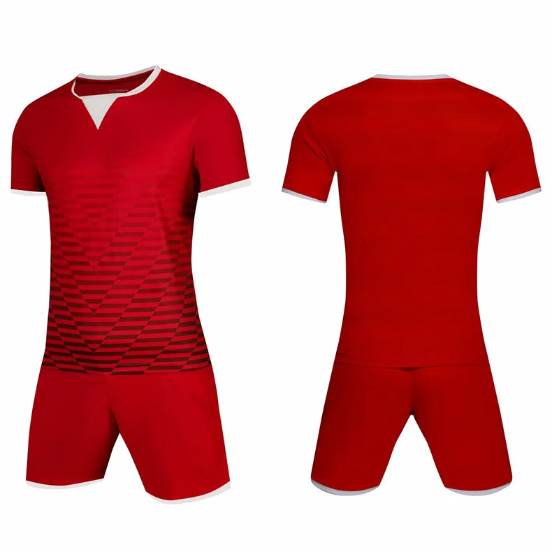 LIKYD-S070101 red Тренировочный костюм для футбола мужской чёрный Футбольный Тренировочный Набор дышащие полосатые футбольные майки комплекты Униформа спортивная одежда с принтом - Цвет: LIKYD-S070101 red