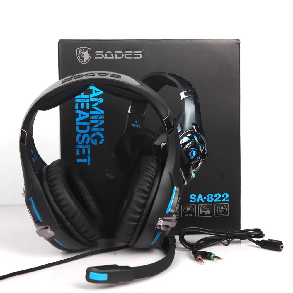 

Newest SADES SA-822 Gaming Headphone Support 3.5mm Wired Stereo Headband Over Ear Game Headset with Microphone CHICKEN DINNER