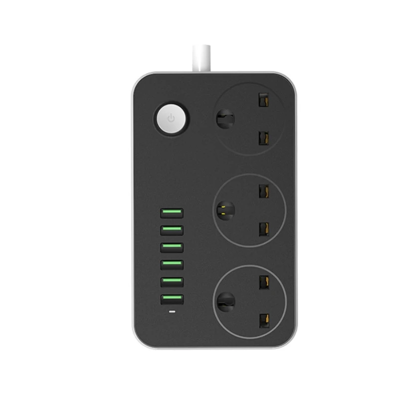 Разъем питания с 3-сторонней розеткой 6 usb-портов Защита от перенапряжения плата 2
