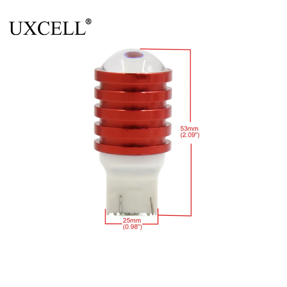 UXCELL 2Pcs T20 7440 7443 Warm White COB LED Projector Lens Car Brake Backup Reverse Light Lamp Red Shell | Автомобили и