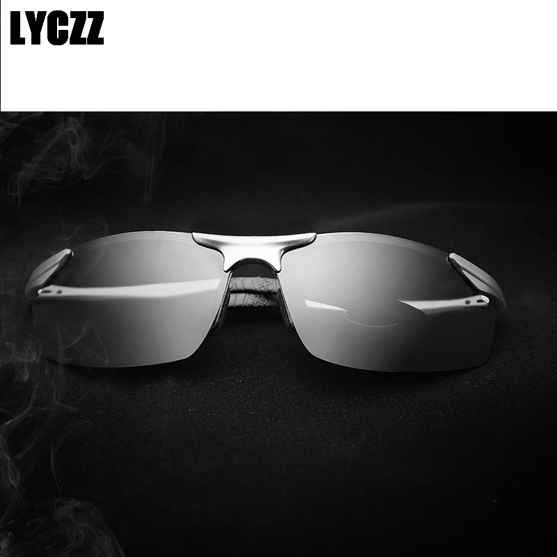 LYCZZ Высокое качество алюминиевый сплав магния солнцезащитные очки мужские