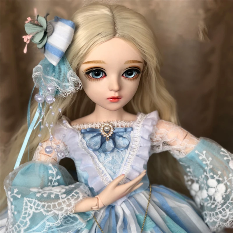 BJD 60 см золотые волосы элегантная кукла игрушки 1/3 голубые глаза с одеждой ручной работы игрушка Косметика силиконовая кукла реборн игрушка подарок для детей