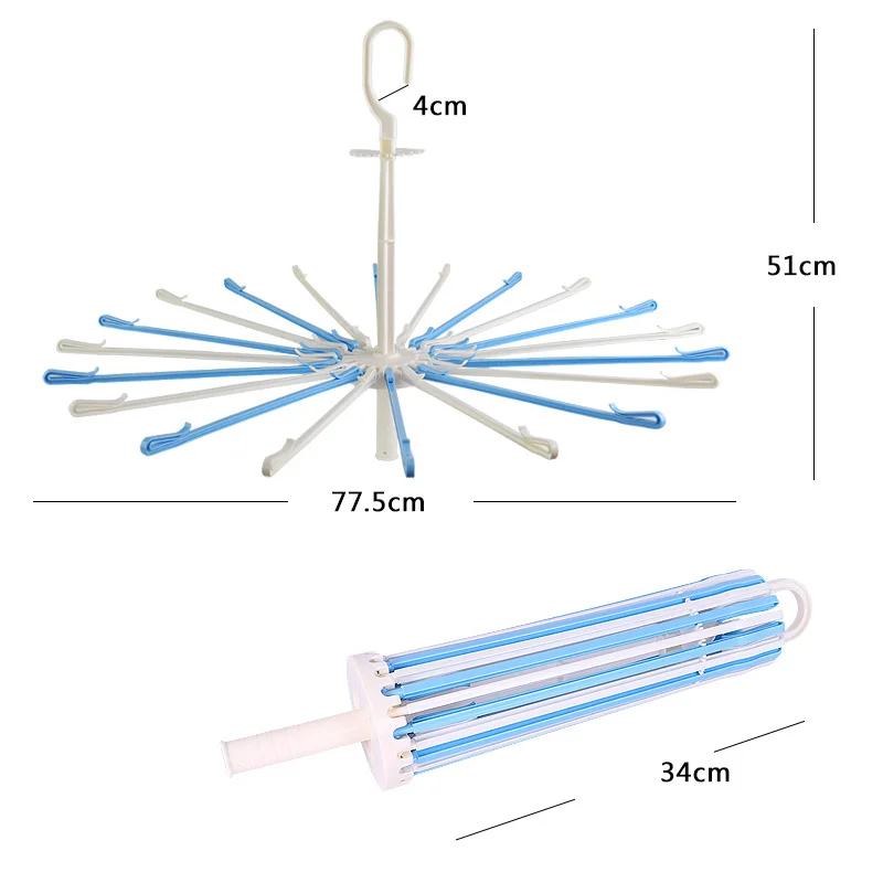 

Adjustable Plastic Umbrella shape Towel holder with clip Windproof Folding clothes hanger bathroom accessories