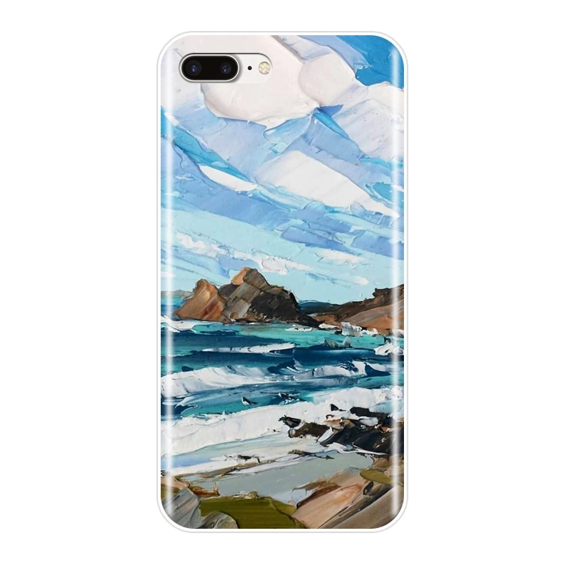 Чехол-накладка для iPhone X XR XS MAX 8 7 6 S мягкий силиконовый художественный чехол с