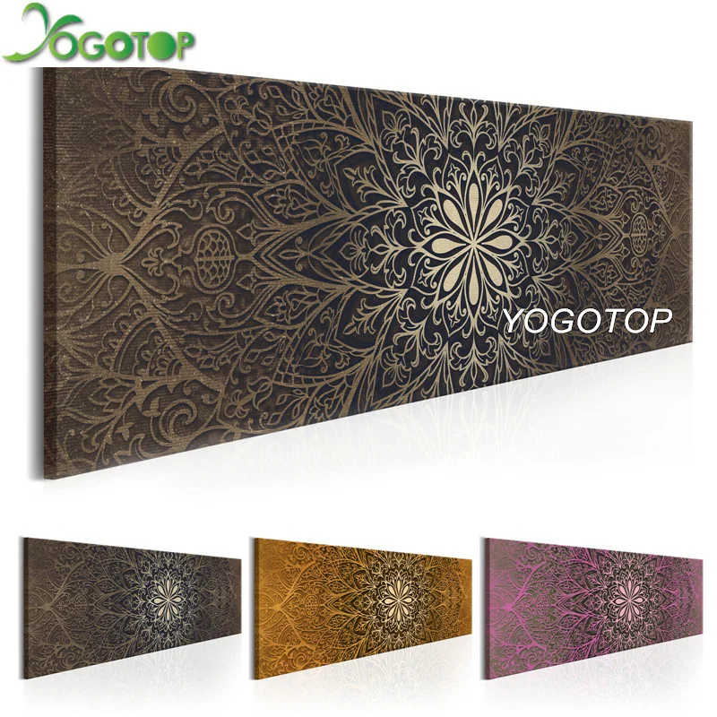 YOGOTOP полная квадратная Алмазная вышивка DIY Алмазная картина наборы для вышивки крестом Мандала абстрактный цветок 5D мозаика домашний декор QA158