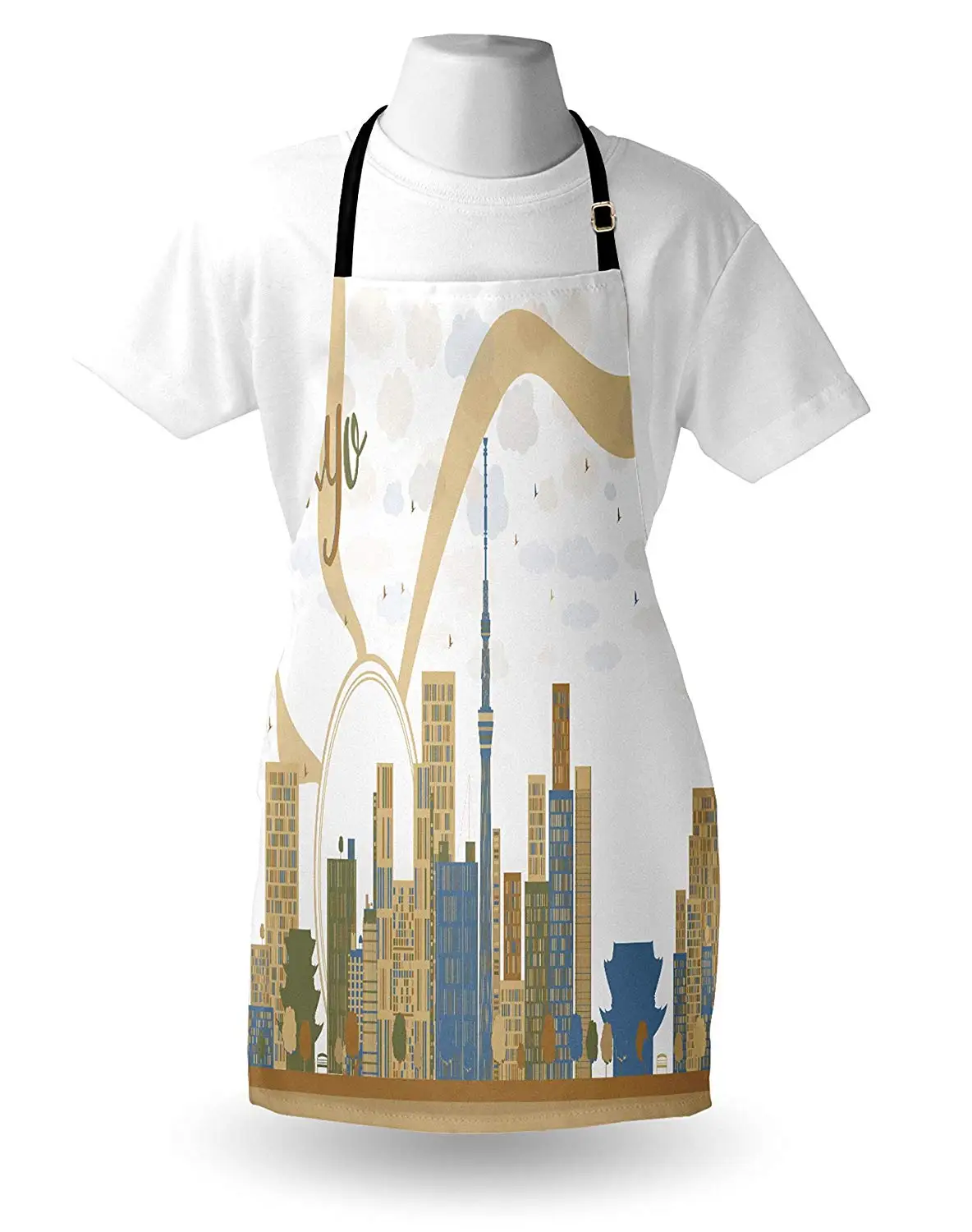 Токийский фартук плоский дизайн городские архитектурные здания башни и пагода