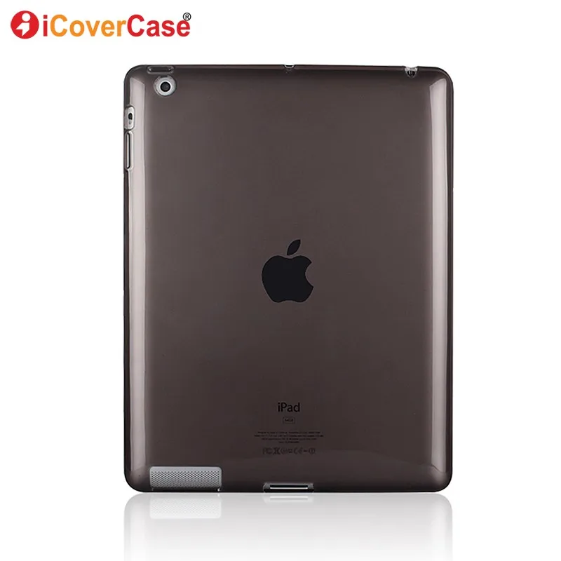 Защитный чехол для Apple iPad 4 3 2 iPad4 силиконовые чехлы прозрачный цвет мягкая кожа