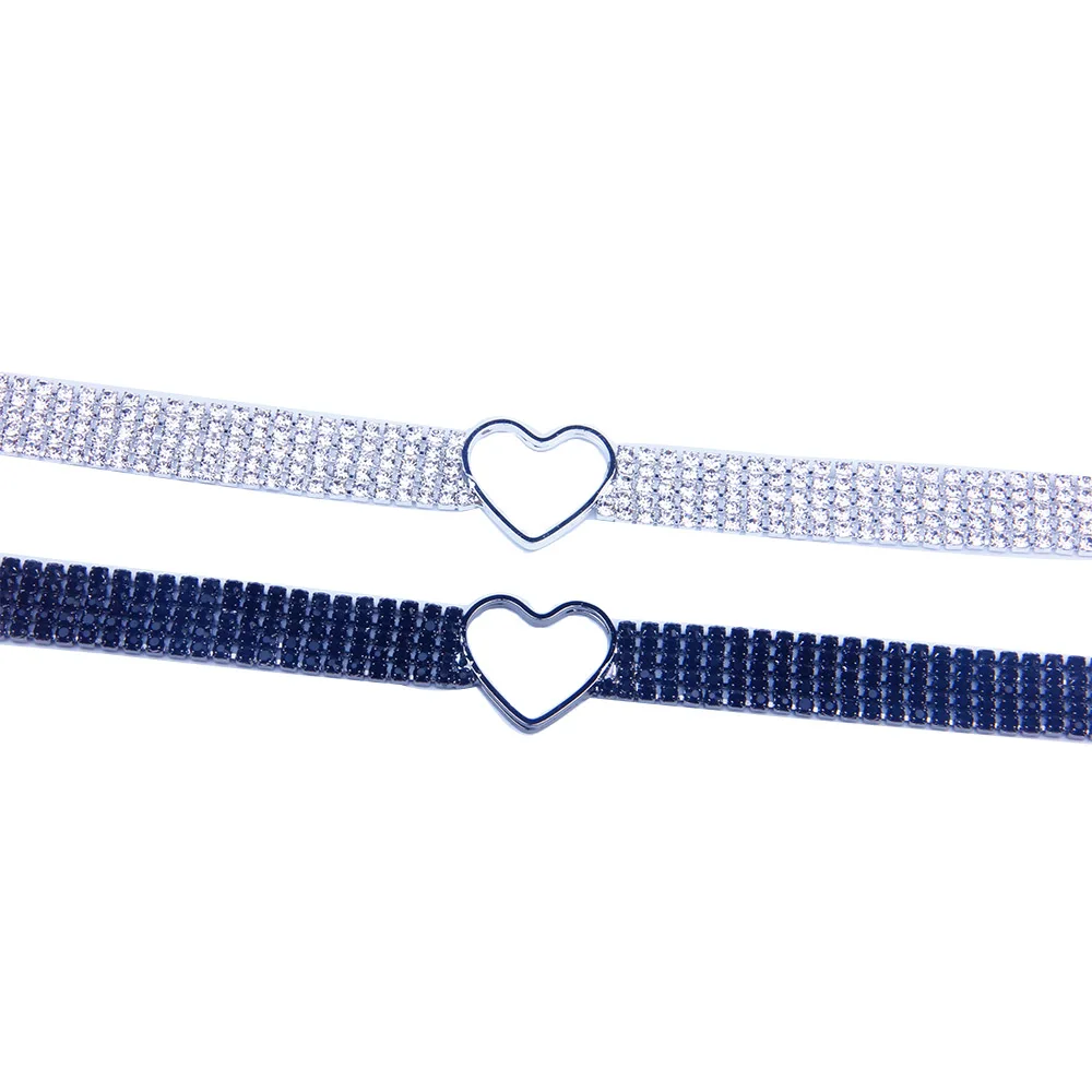 StoneFans Luxury Punk Heart Rhinestone Choker Necklace Chain for Women Sexy Bow knot Crystal Collar Choker Vintage Neck Jewelry