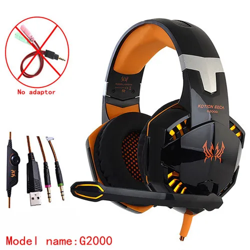 KOTION EACH G2000 G9000 G4000 стерео игровая гарнитура большой ПК для компьютера с микрофоном светодиодный светильник глубокий бас геймерские наушники - Цвет: G2000chen