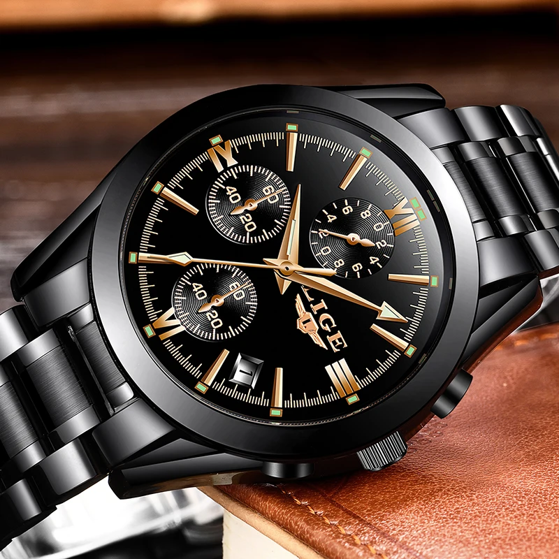 Relojes Hombre 2018 новые LIGE мужские часы Лидирующий бренд Роскошные Модные Бизнес