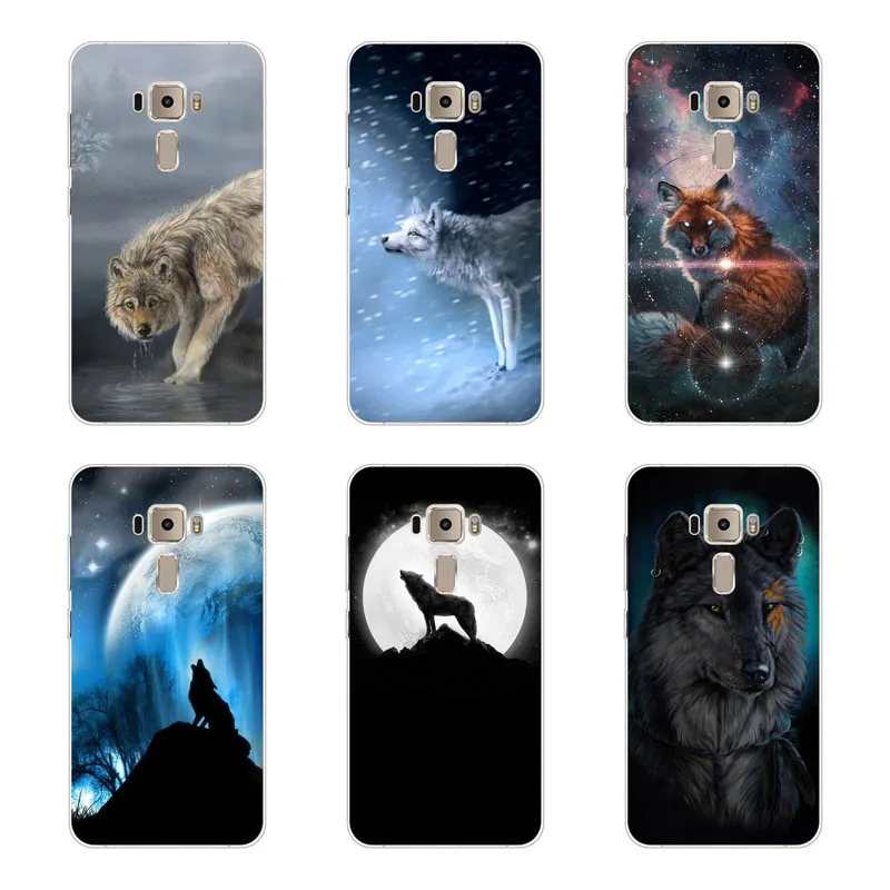 for Asus Zenfone 3 ze552kl Case Silicon Wolf beast Painting Soft TPU Back Cover ze520kl Protect Phone cases |