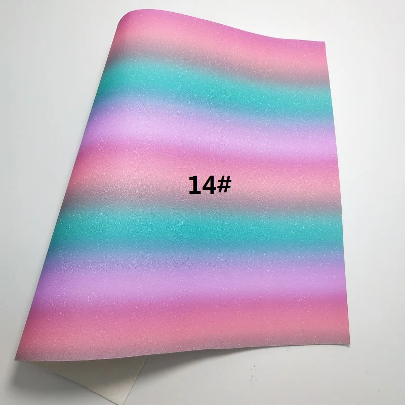 14 1 шт. 21X29 см синтетический Letaher, Cuero Sintetico Rainbow с эффектом блестящей кожи для изготовления бантов аксессуары S202B - Цвет: 14