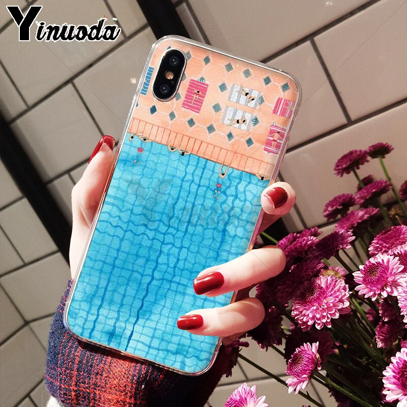 Yinuoda плавательный бассейн ТПУ чехол для телефона Apple iPhone 8 7 6 6S Plus X XS MAX 5 5S SE XR