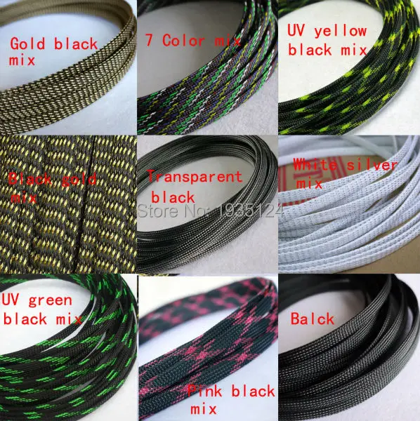 1 м 8 мм плотный Плетеный PET расширяемый кабель для защиты проводов|sleeve wire|cable crimp