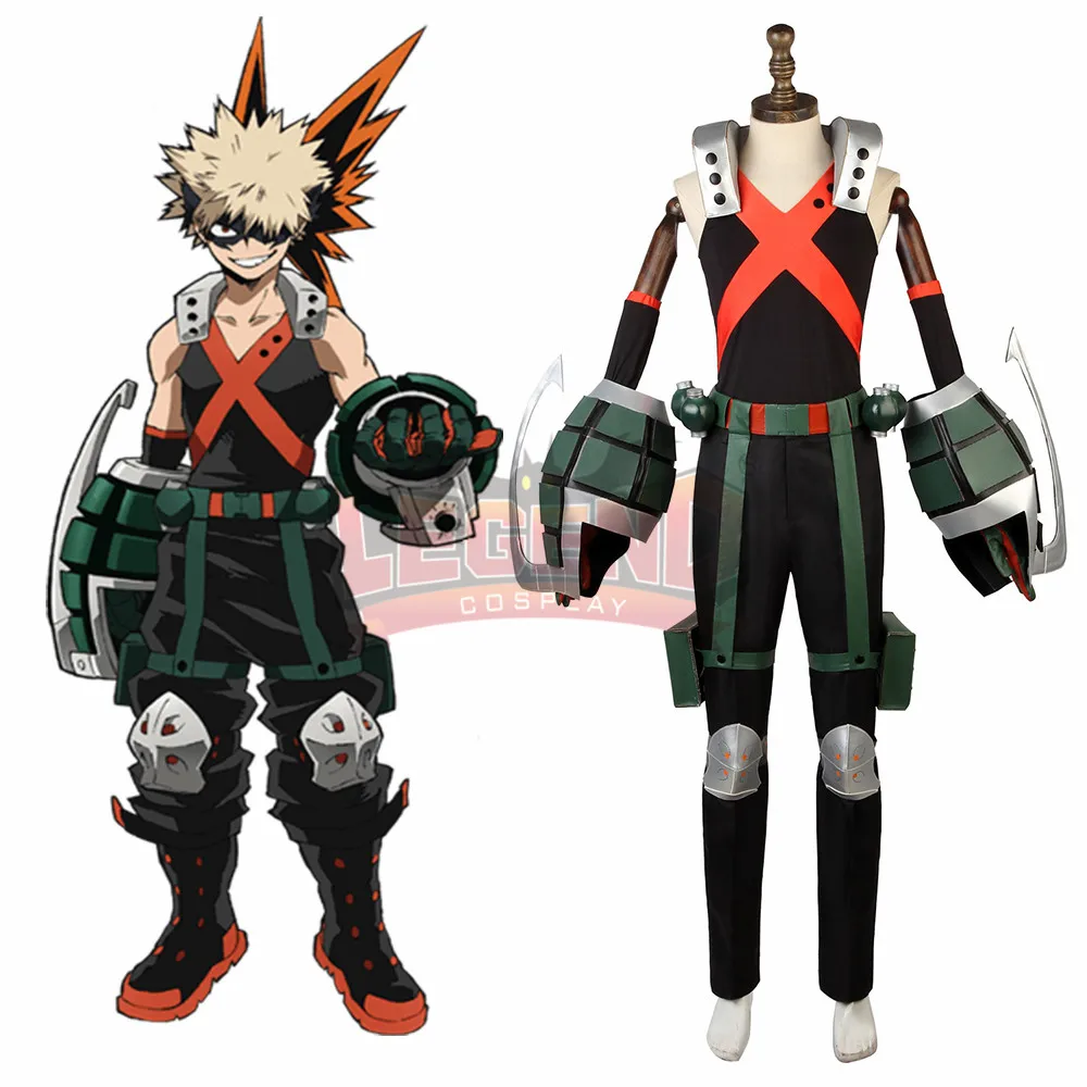 С героями из мультфильма Мой Hero boku без hero Академии Katsuki Bakugou косплэй костюм