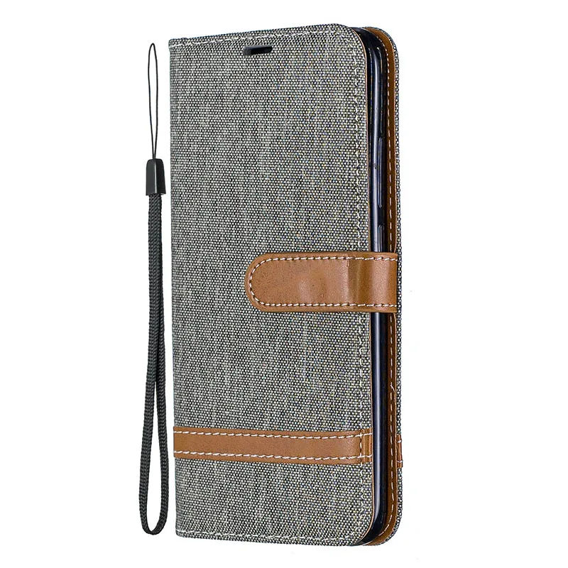 Gray-BF Ткань чехол-книжка из искусственной кожи чехол-портмоне для samsung Galaxy S8 чехол для samsung A3 A320 A5 A520 A6 A7 A8 M20 A20 A30 - Цвет: Gray-BF