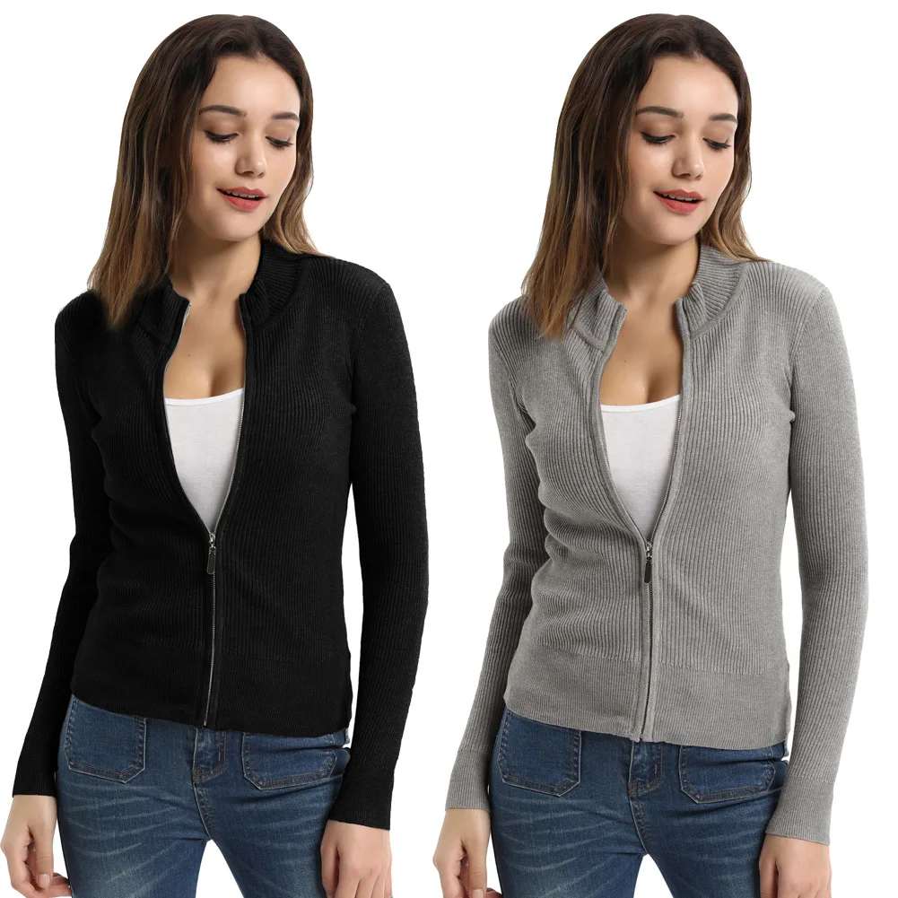 Новинка повседневный вязаный женский свитер весна осень длинный рукав воротник