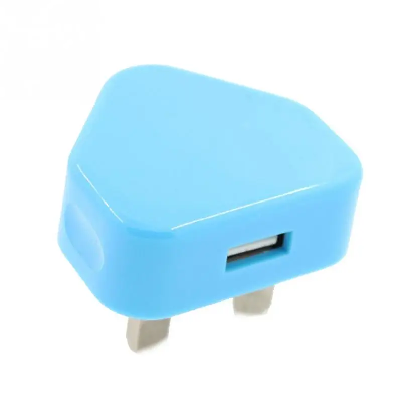 3 Pin USB UK настенное зарядное устройство адаптер для мобильного телефона смартфон - Цвет: Light Blue