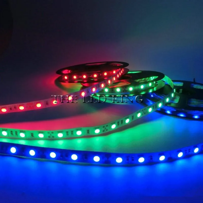 Лента Светодиодная гибкая SMD RGB с адаптером ИК-контроллера 5 м 10 5050 12 В постоянного