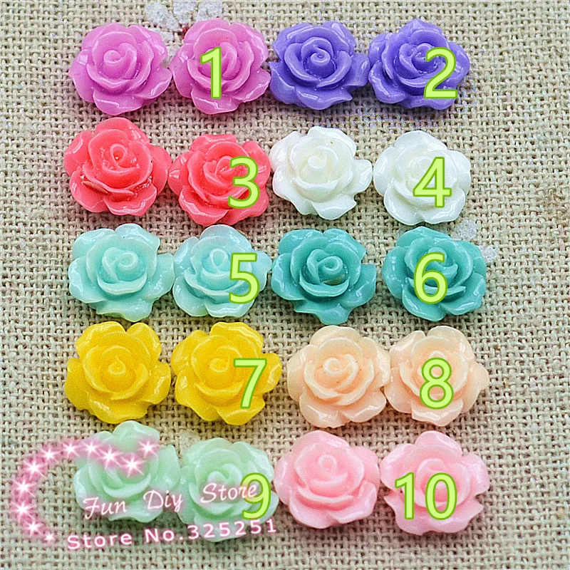 Полимерный цветок Камелия 10 мм 100 шт./лот смешанные цвета плоская спина Кабошон