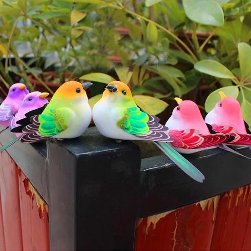 Length/6-10CM,10PCS Decorative Artificial Foam Mini Love Birds With Magnet,Bird Ornaments Home,DIY Craft For Wedding Decoration