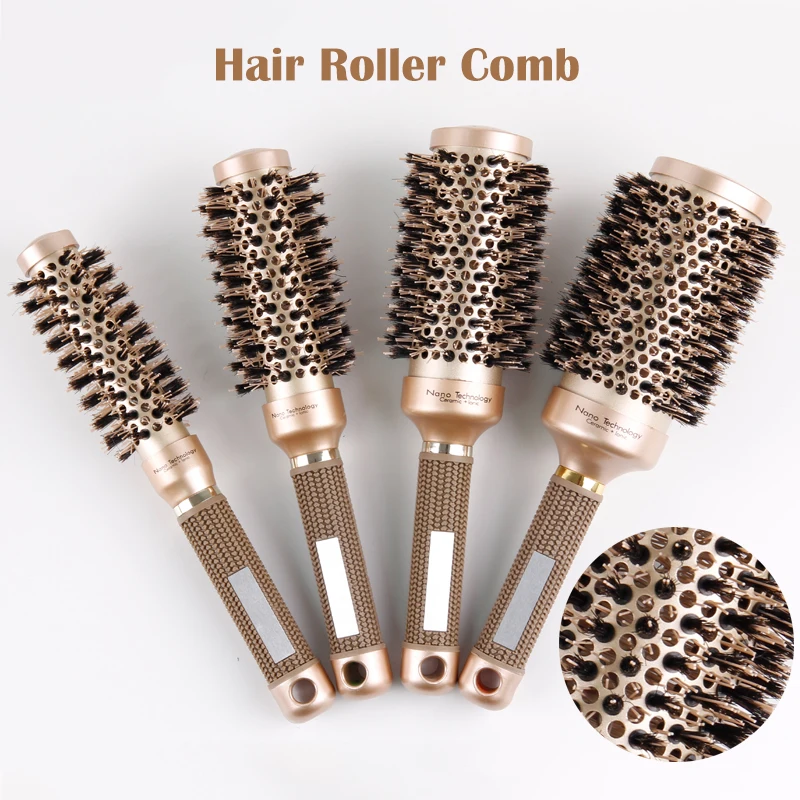 

Brainbow 27/35/45/56mm Hair Curler Comb Pro Hair Dressing Brush High Temperature Resistant Ceramic Iron Round Comb Styling Tools