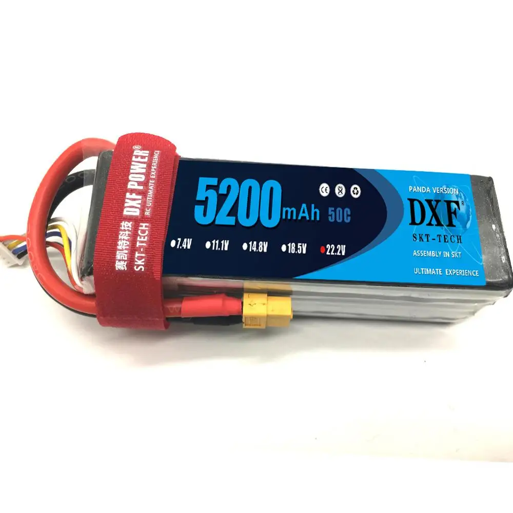 

Литий-полимерный аккумулятор DXF хорошего качества 22,2 в 6S 5200 мАч 50C MAX100C RC Car Lipo Bateria для гоночного автомобиля мультикоптера квадрокоптера