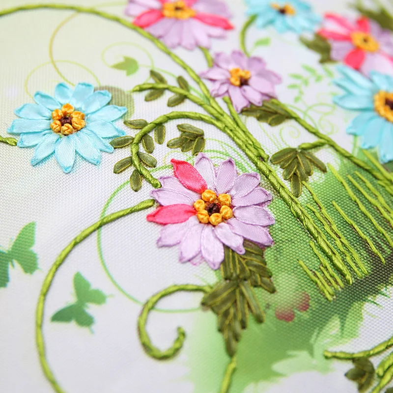 45x45 см красивый набор подушек для вышивки из ленты DIY наволочка подушки ткань