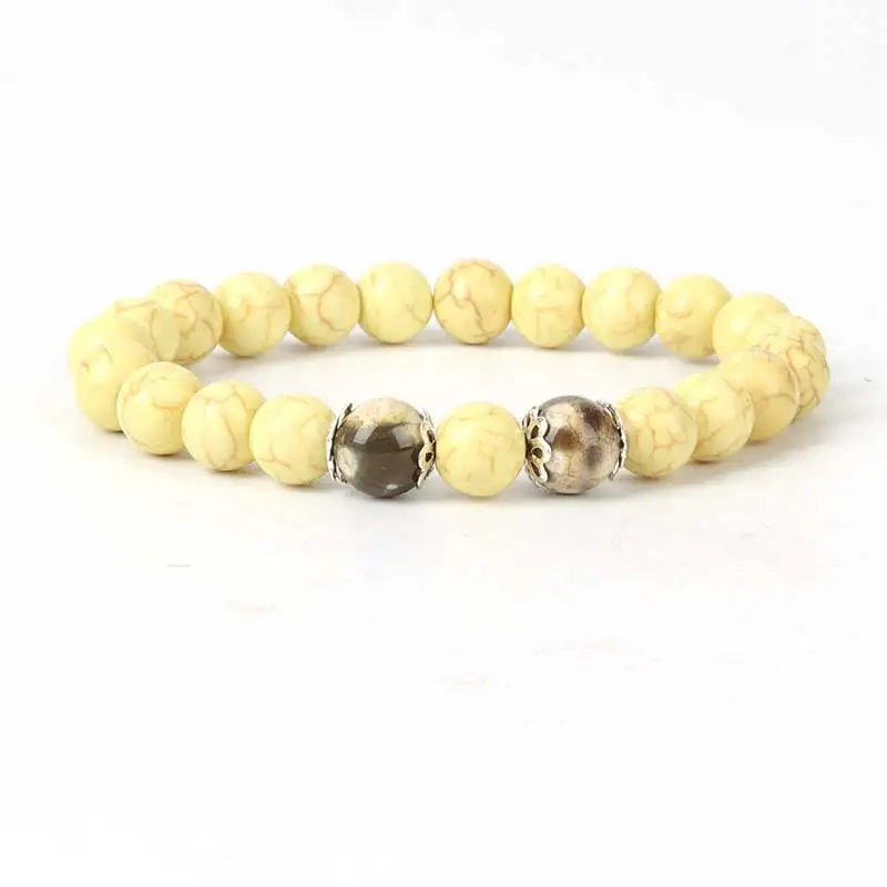High Quality Natural Stone Bracelet Black Lava Scrub Beaded Bracelets Men Handmade For Women Prayer Elastic Rope Couple Jewelry | Украшения