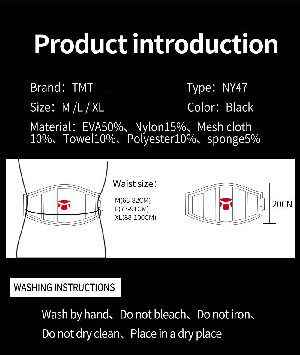 TMT gym gloves Lumbar Waist Support Waist Trimmer Belt Unisex Exercise Weight Loss Burn Body Shaper Gym Fitness Belt adjustable
