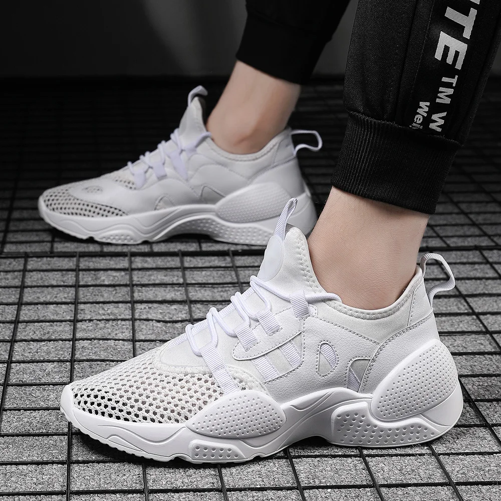 Мужские кроссовки из сетчатого материала Белые для бега zapatos de mujer|Беговая обувь| |