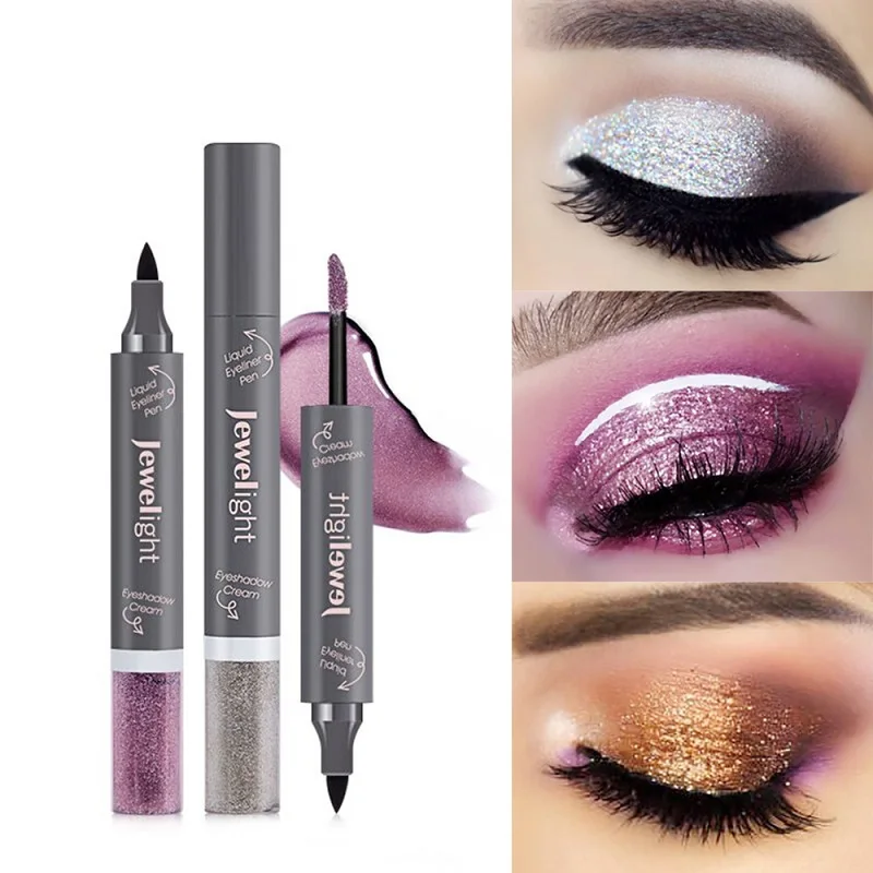 Блестящий карандаш для глаз перламутровый и Жидкий водостойкий устойчивый к