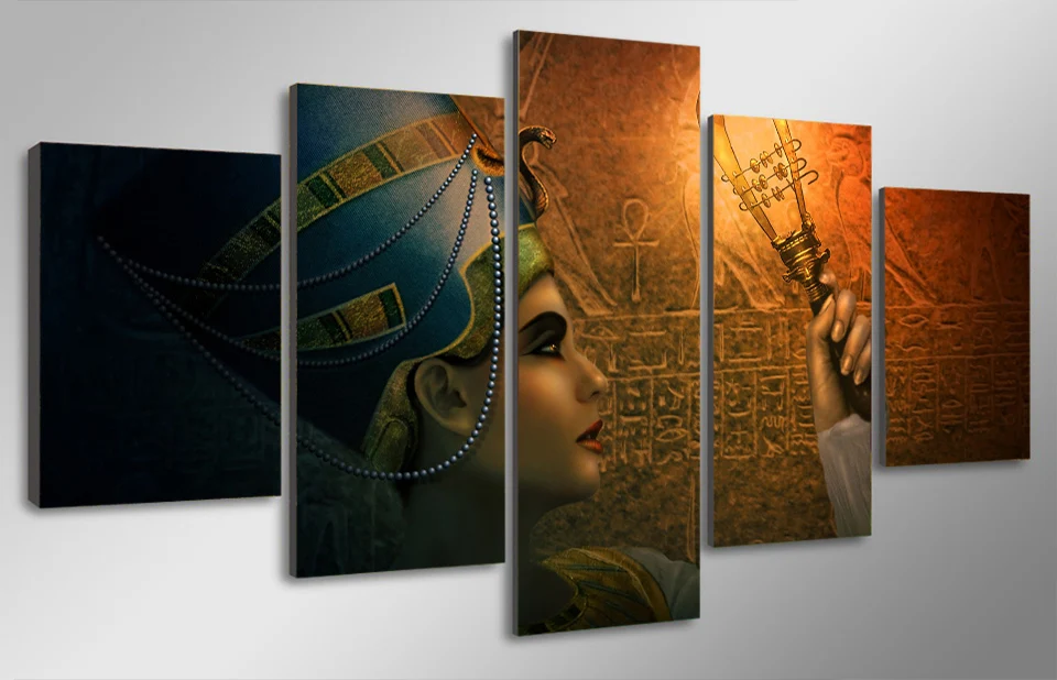 Холст Картина на стену королев Египет настенные картины для Гостиная 5 шт. без