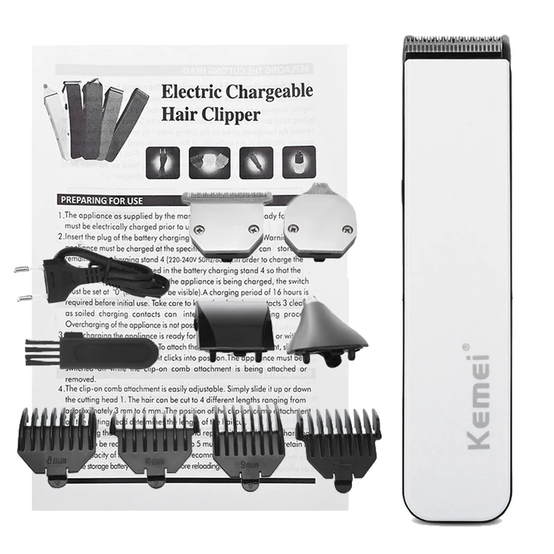 4 в 1 электрическая машинка для стрижки волос перезаряжаемая батарея для резки с 4 ограничивающие насадки портативный беспроводной триммер для волос - Цвет: white without box