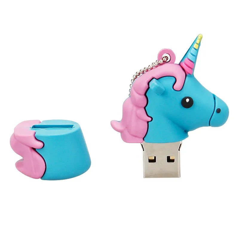 Флешка с единорогом, usb флеш-накопитель, мультяшная usb флешка, 4 ГБ, 8 ГБ, 16 ГБ, 32 ГБ, 64 ГБ, 128 ГБ, флеш-память с животными, бесплатный логотип и